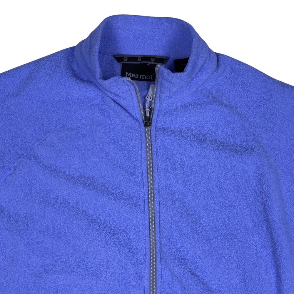 Marmot Womens Periwinkle Blue Full Zip Fleece Jacket Mock Neck Size Medium